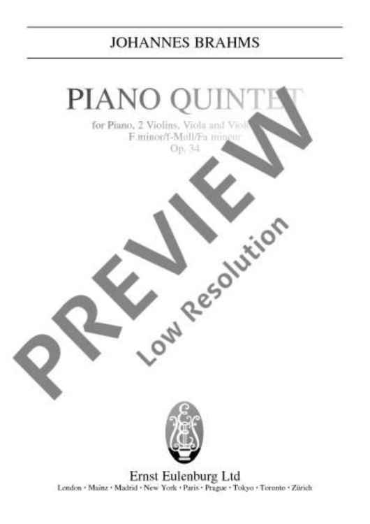 Piano Quintet F minor in F minor - Full Score