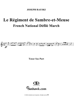 Le Régiment de Sambre-et-Meuse - Tenor Saxophone