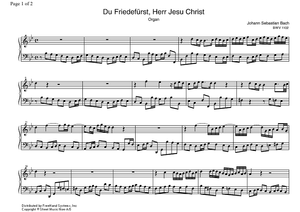 Du Friedefurst, Herr Jesu Christ BWV 1102