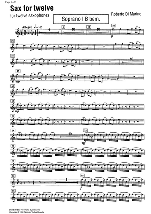 Sax for twelve - B-flat Soprano Saxophone 1