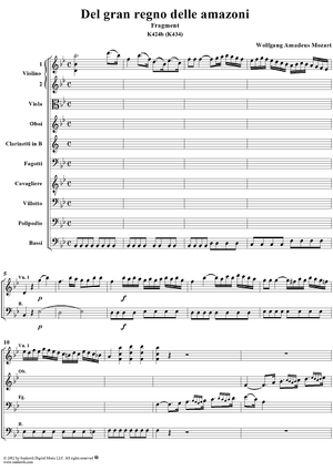 Terzett for Tenor, Two Basses and Orchestra: "Del gran regno delle amazoni", K. 434(K. 424b) - Full Score