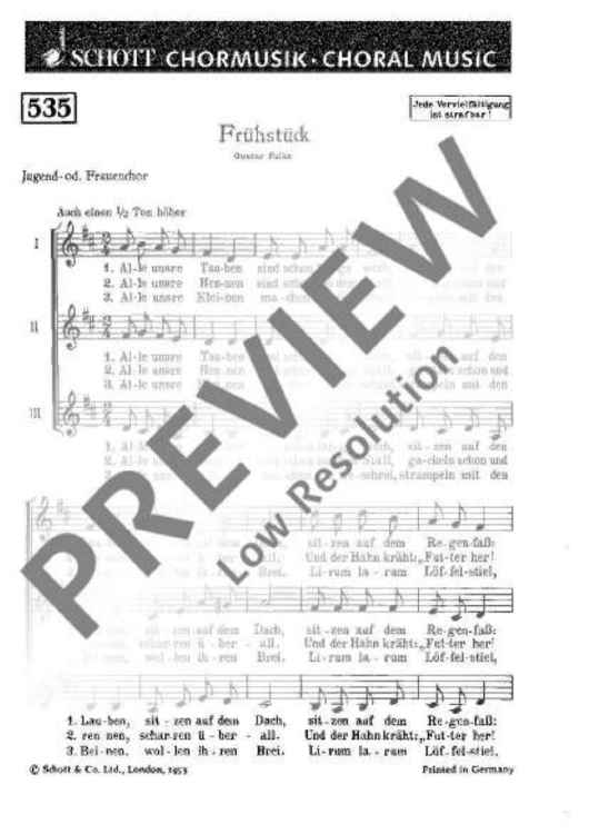 Frühstück - Choral Score