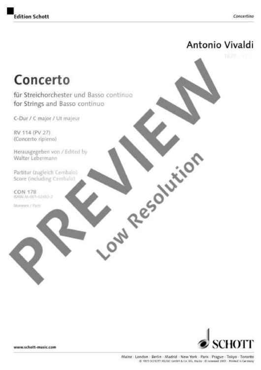 Concerto ripieno in C major - Score