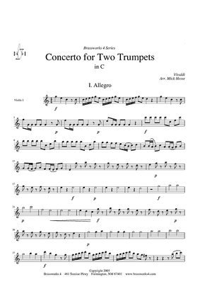 Concerto for Two Trumpets in C - Violin 1