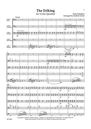 The Erlking for Cello Quintet - Score