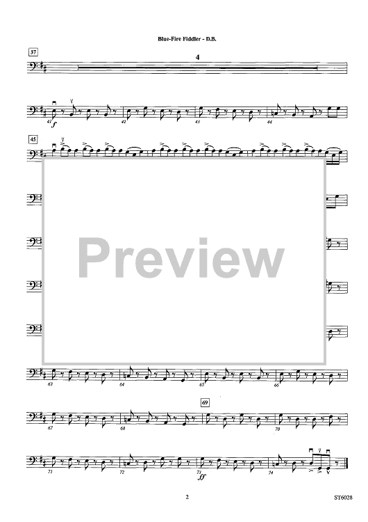 BlueFire Fiddler Double Bass" Sheet Music for String Orchestra Sheet Music Now