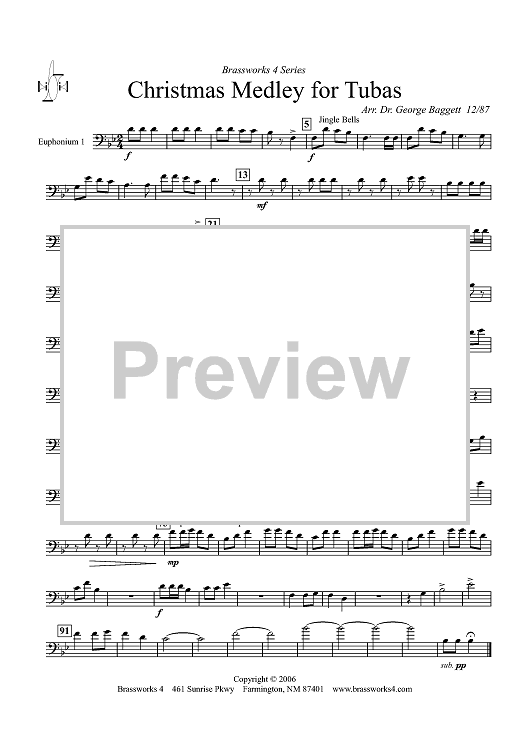 Christmas Medley for Tubas - Euphonium 1 BC
