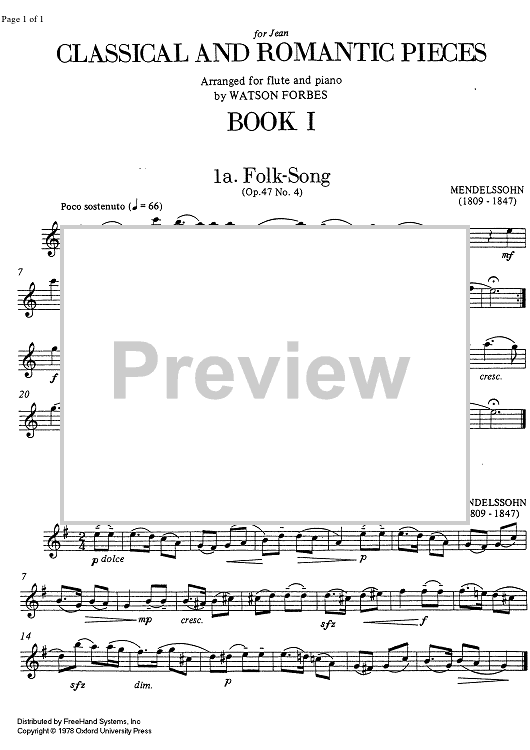 Folk Song (Op.47 No. 4) and Theme (Op.82) - Flute