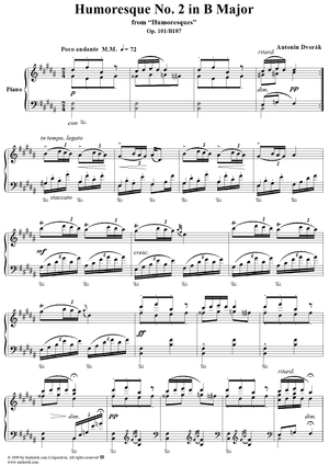 Humoresque No. 2 in B major - from "Humoresques" - Op. 101 - B187