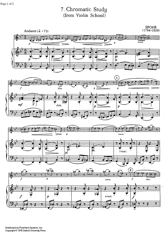 Chromatic Study (from Violin School) - Score