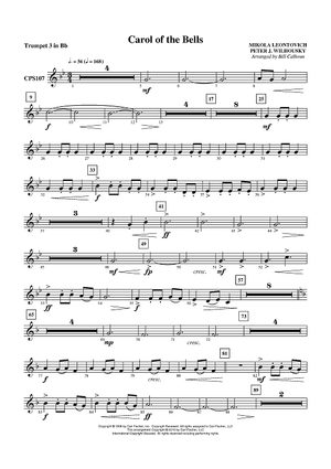 Carol of the Bells - Trumpet 3 in Bb