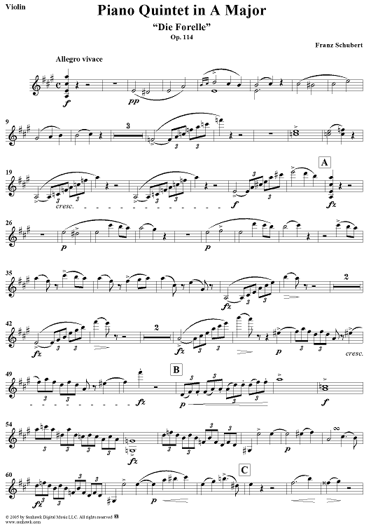 Piano Quintet in A Major - Violin