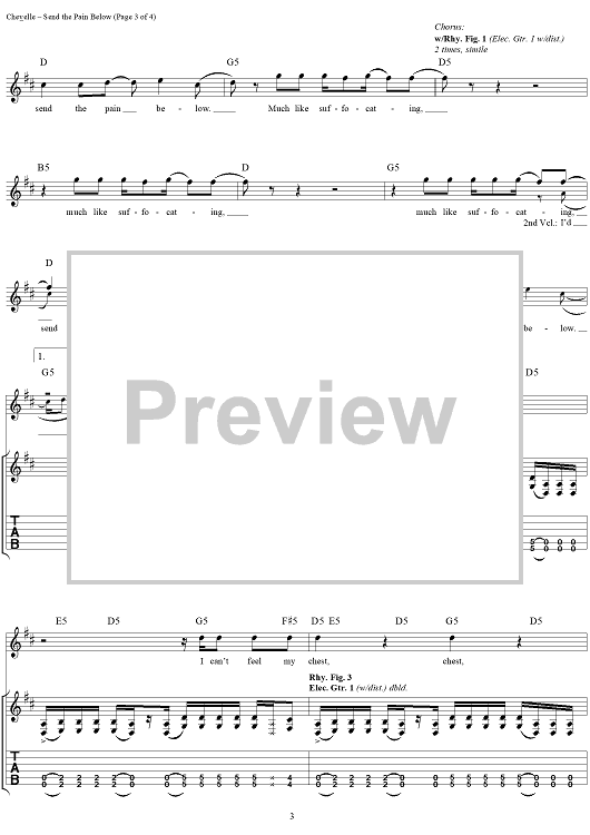 Send the Pain Below" Sheet Music by Chevelle for Guitar Tab/Vocal