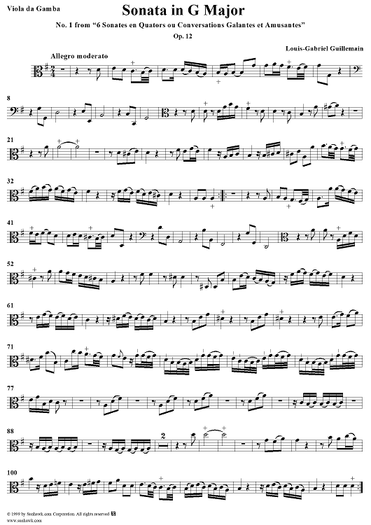 Sonata No. 1 in G Major - Viola da gamba