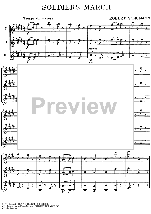 Soldiers March Eb Saxes / Eb Sheet Music for Eb Saxes / Eb