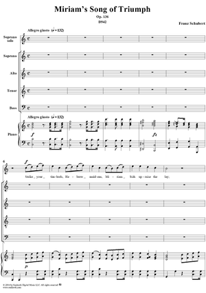 Miriam's Song of Triumph, Op. 136