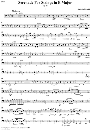 Serenade for Strings in E Major, Op. 22 - Bass