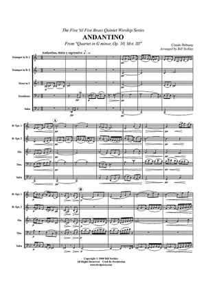 Andantino - From "Quartet in G minor, Op. 10, Mvt. III" - Score