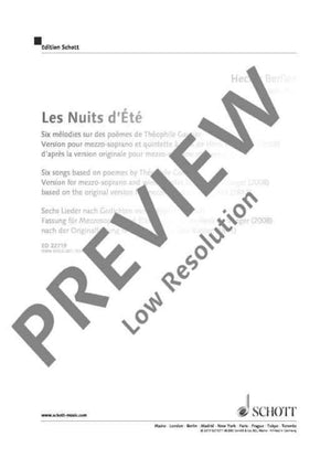 Le Nuits d'Été - Score (also Performing Score)