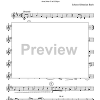 Bourrée - from Suite #3 in D Major - Part 2 Flute, Oboe or Violin