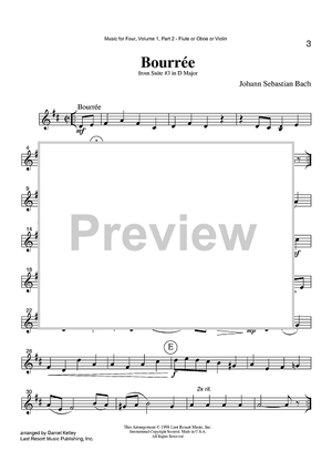 Bourrée - from Suite #3 in D Major - Part 2 Flute, Oboe or Violin