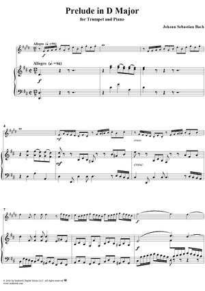 Prelude in D Major - Piano