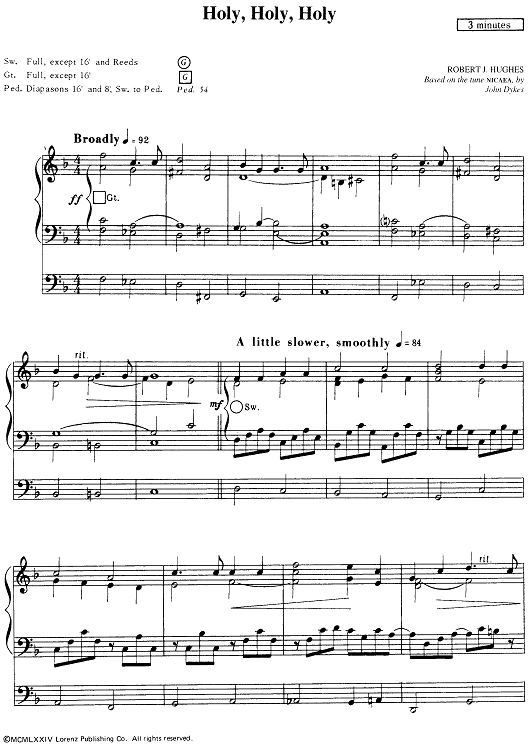 Cover image for Holy, Holy, Holy sheet music for organ solo