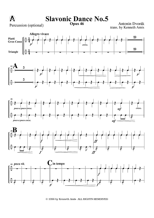 Slavonic Dance No. 5, Op. 46 - Piatti/Gran Cassa