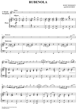 Rubenola - Piano Score (for C Melody Sax)
