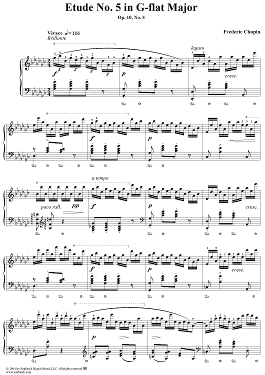 Etude Op. 10, No. 5 in G-flat Major