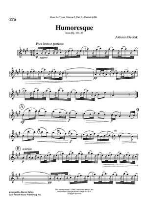 Humoresque - from Op. 101 #7 - Part 1 Clarinet in Bb