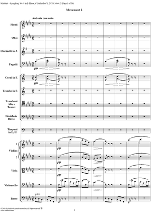 Symphony No. 8 in B Minor, "Unfinished", D759, Movement 2 - Full Score