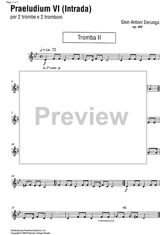 Praeludium VI (Intrada) Op.46f - Trumpet 2