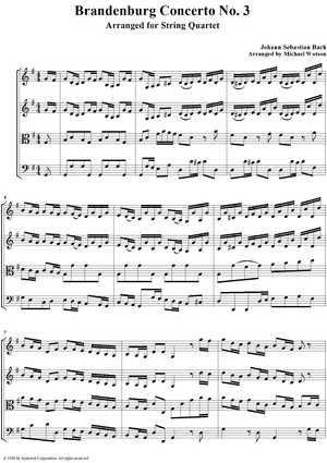 Brandenburg Concerto No. 3 in G Major - Score
