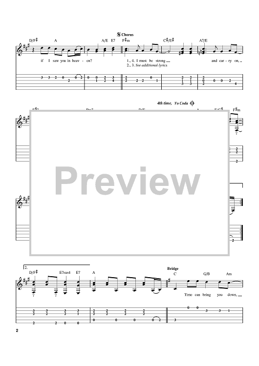 Tears in Heaven for guitar. Guitar sheet music and tabs.