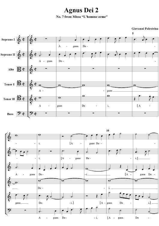 Agnus Dei 2 - No. 7 from Missa "L'homme arme"