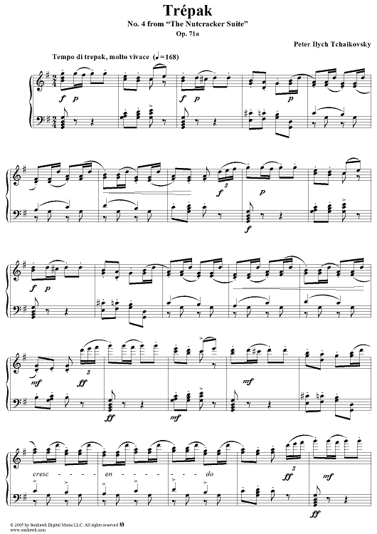 Suite from ''The Nutcracker''. Danse russe Trépak" Sheet Music for