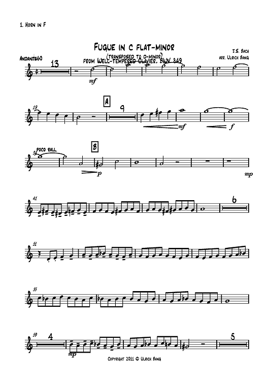Fugue in c flat-minor - Horn in F 1