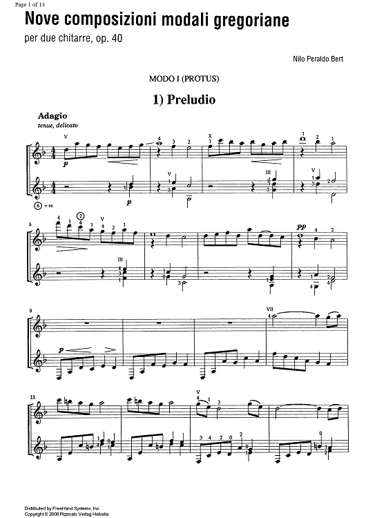 Nove composizioni modali gregoriane Op.40
