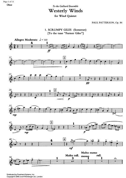 Westerly Winds Op.84 - Oboe