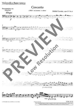 Concerto E minor in E minor - Violoncello/double Bass