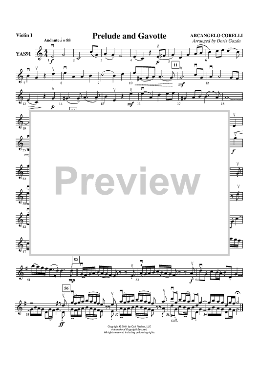 Prelude and Gavotte - Violin 1
