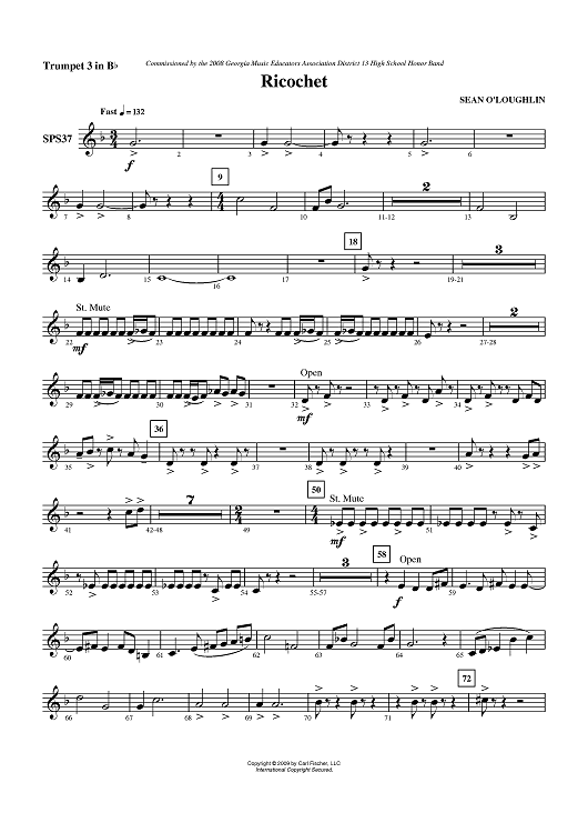 Ricochet - Trumpet 3 in B-flat
