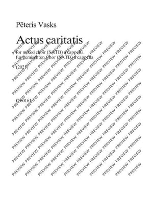 Actus caritatis - Choral Score