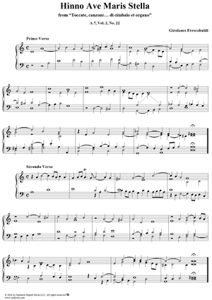 Hinno Ave Maris Stella, No. 22 from "Toccate, canzone ... di cimbalo et organo", Vol. II