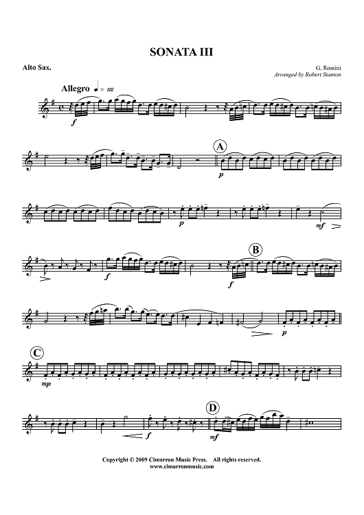 Sonata III - Alto Sax