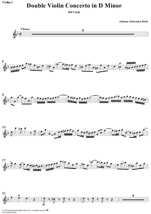 Double Violin Concerto - Violin 1