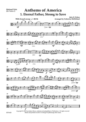 Anthems of America for Two Violins and Piano - Viola (for Violin 2)