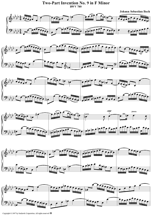 Two-Part Invention No. 9 in F Minor