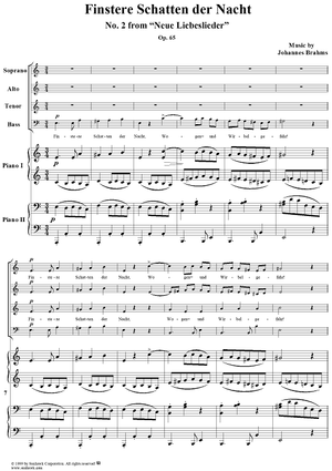 Finstere Schatten der Nacht - No. 2 from "Neue Liebeslieder" - Op. 65